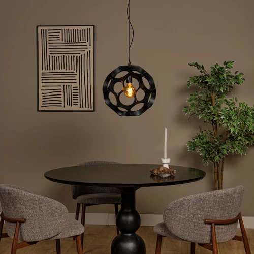 Lucide HANNELORE - Hanglamp - Ø 40 cm - 1xE27 - Zwart - sfeer 1